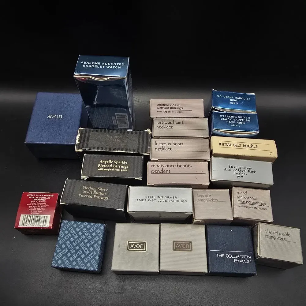 Vintage AVON Lot of 25 EMPTY BOXES (NO JEWELRY) Clip Earrings Packaging
